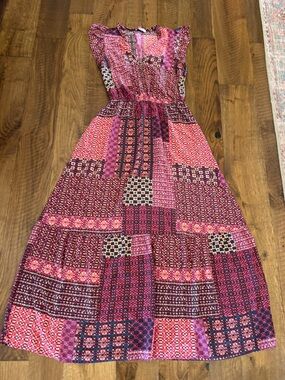 LOFT Outlet Patchwork Printed Maxi Dress – Size XS